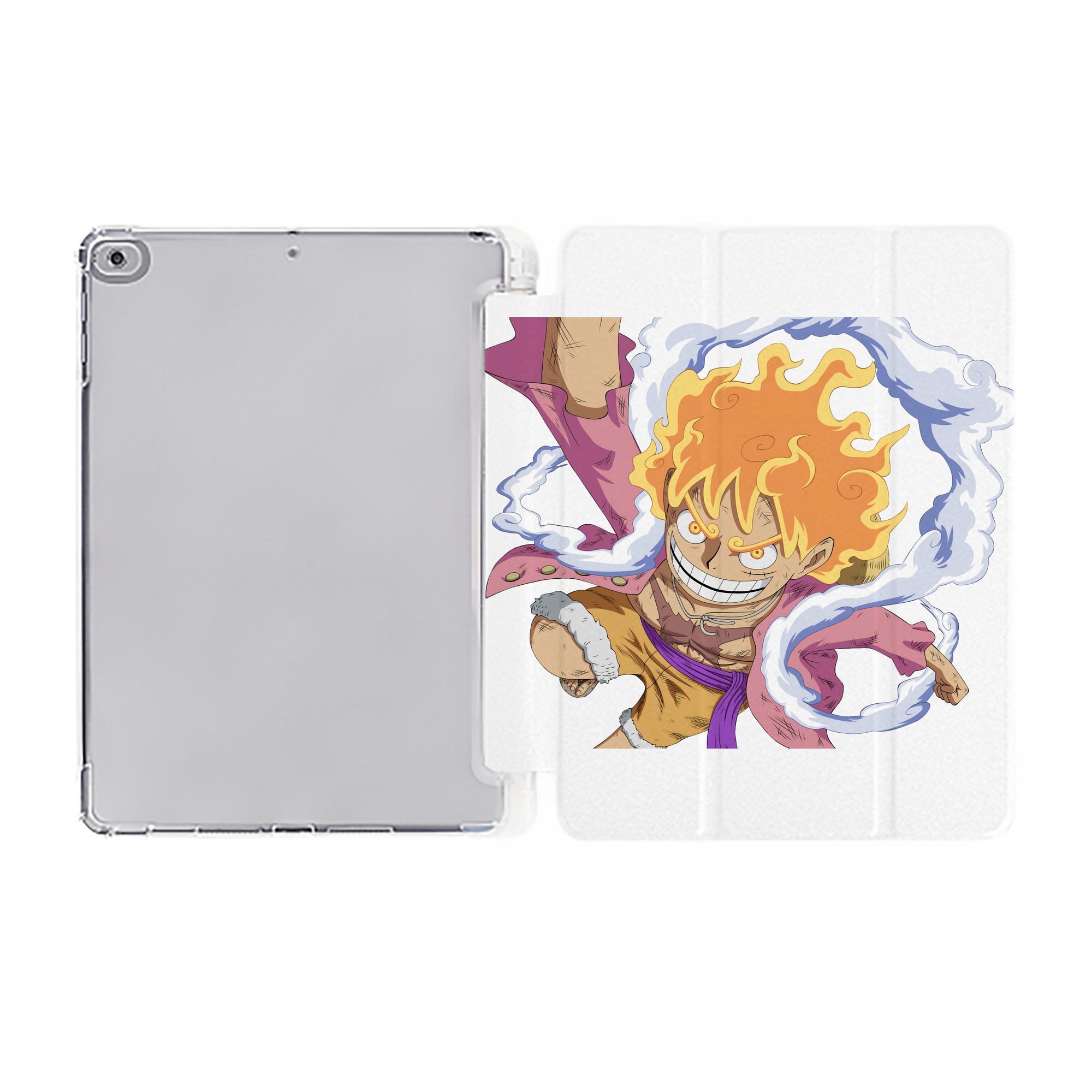 （画像用） ワンピース モンキー・D・ルフィ ONE PIECE Monkey D. Luffy IPad ケース ペン収納付き 三つ折りスタンド PUレザー×シリコン 対応機種9.5/10.5/10.9インチ